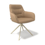 Como – Eetkamerstoel – Leder A823 Black (champagne)