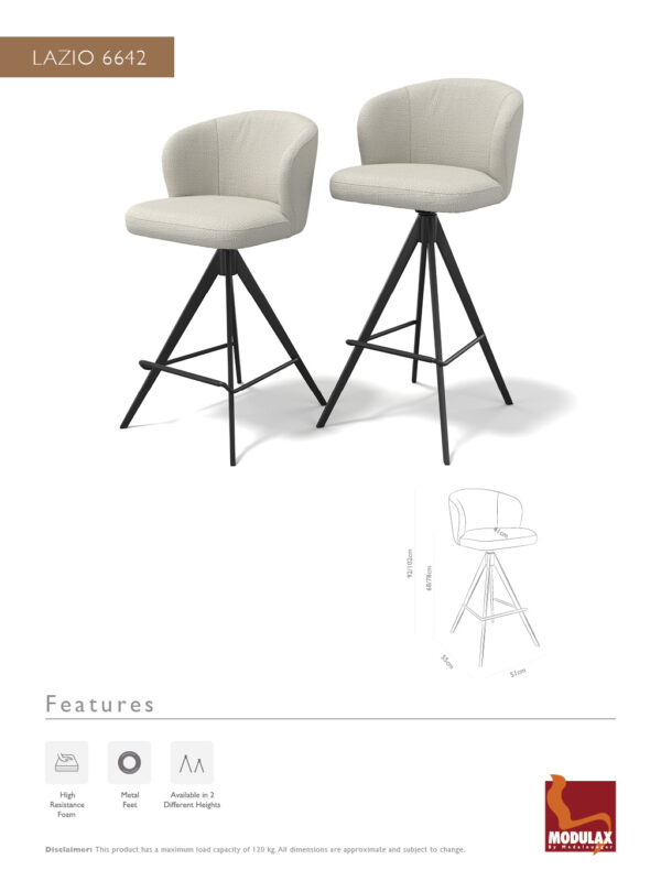 Modulax, Medalounger, barstoel, barstool, Tabouret de bar, Lazio