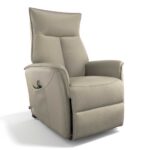Cambridge – Relaxzetel met liftfunctie – Leder B942 Elephant (incl batterij + trolley)