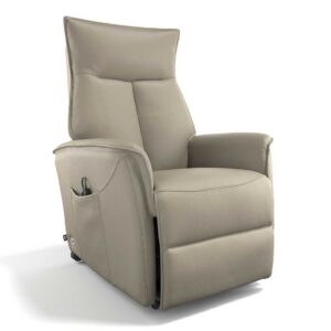 Cambridge – Relaxzetel met liftfunctie – Leder B942 Elephant (incl batterij + trolley)