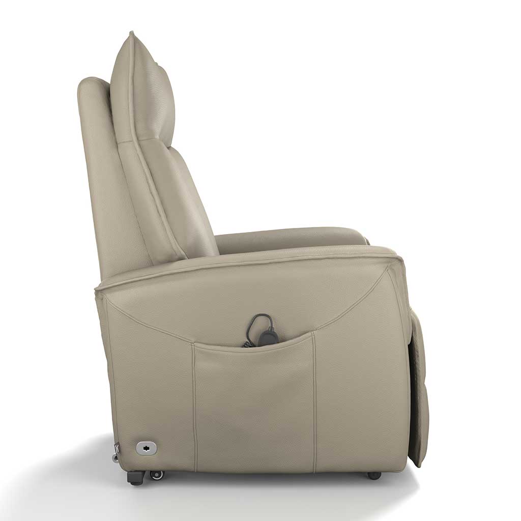 Cambridge – Relaxzetel met liftfunctie – Leder B942 Elephant (incl batterij + trolley) - Afbeelding 3