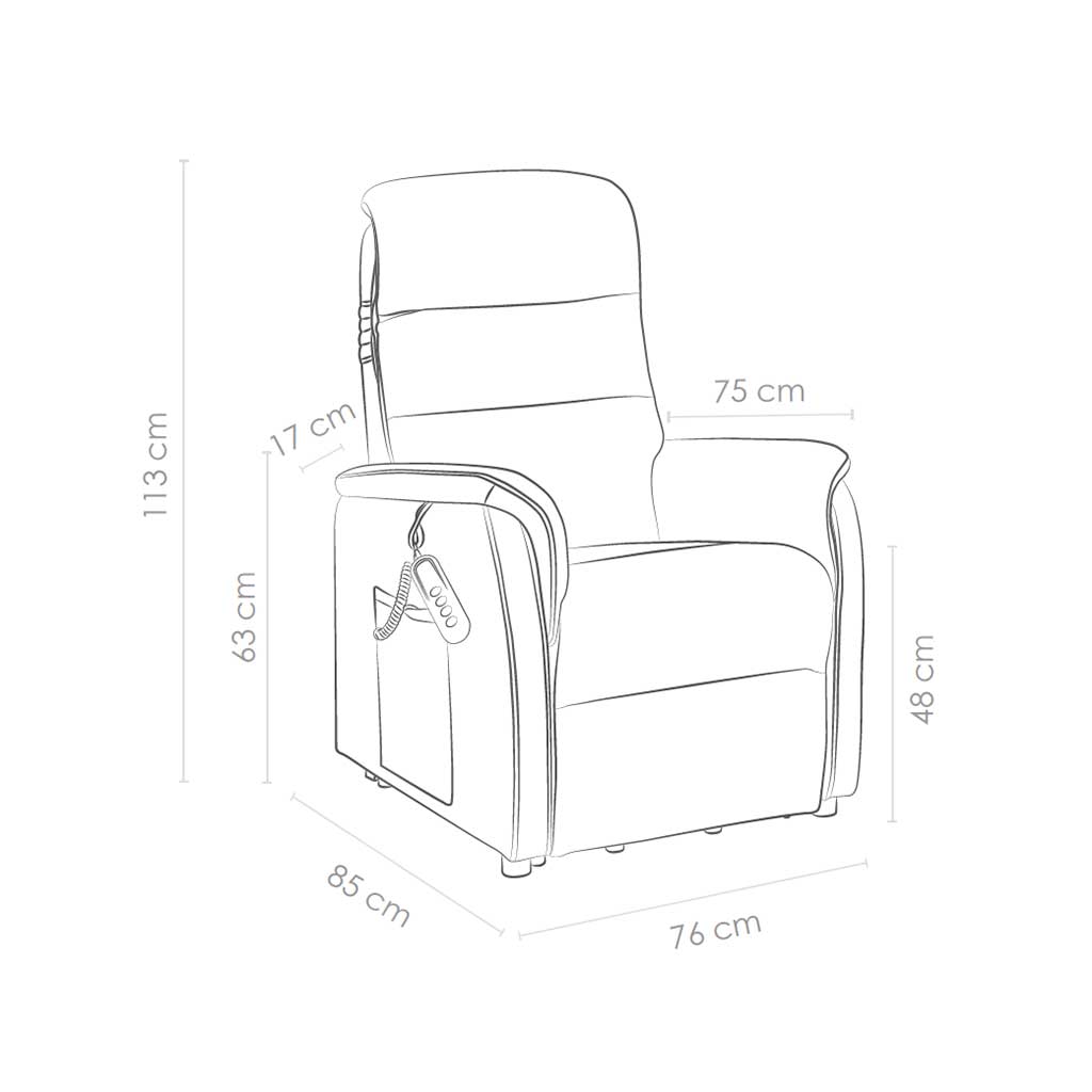 Frankfurt – Relaxzetel met liftfunctie – Leder B942 Elephant + PU - Afbeelding 11