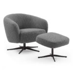 Shepherd – Draaifauteuil – Glore 454 Grey (incl. voetenbank)