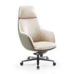 Kennedy Bureaustoel – Licht grijs leder + PU