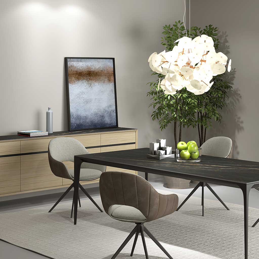 LIMA 2101-SIDEBOARD 210-WHITE WASH OAK + BLACK CERAMIC - Afbeelding 4