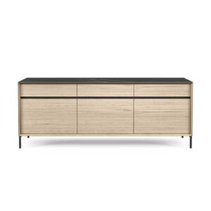 LIMA 2101-SIDEBOARD 210-WHITE WASH OAK + BLACK CERAMIC