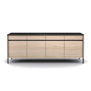 LIMA 2101-SIDEBOARD 240-WHITE WASH OAK + BLACK CERAMIC