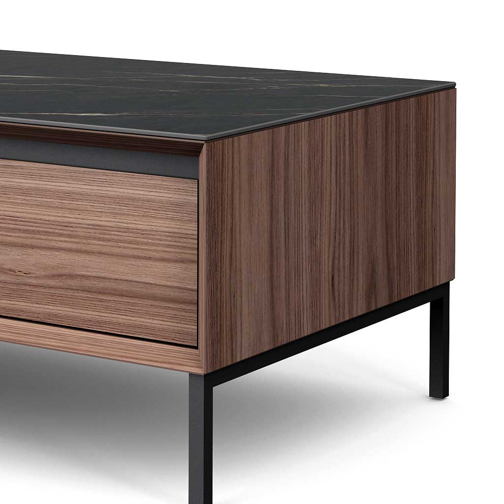 LIMA 2101-COFFEE TABLE 120 2 DRAW-WALNUT + BLACK CERAMIC - Afbeelding 2