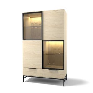 MANILLA 2102-BAR CABINET WITH LED 100-WHITE WASH OAK