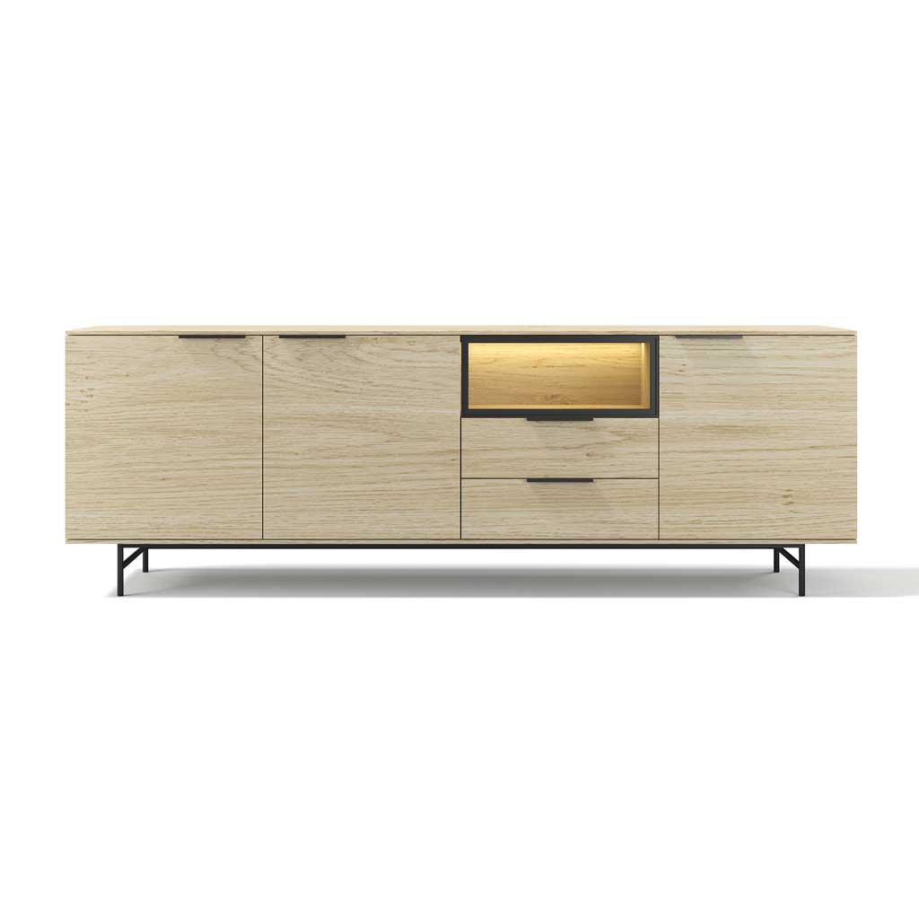 MANILLA 2102-SIDEBOARD WITH LED 240-WHITE WASH OAK - Afbeelding 2