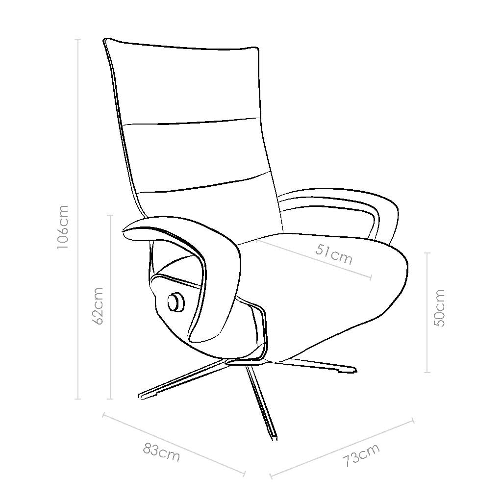 Ergoglide - Manuele relaxzetel - Leder B947 Terra - Afbeelding 8