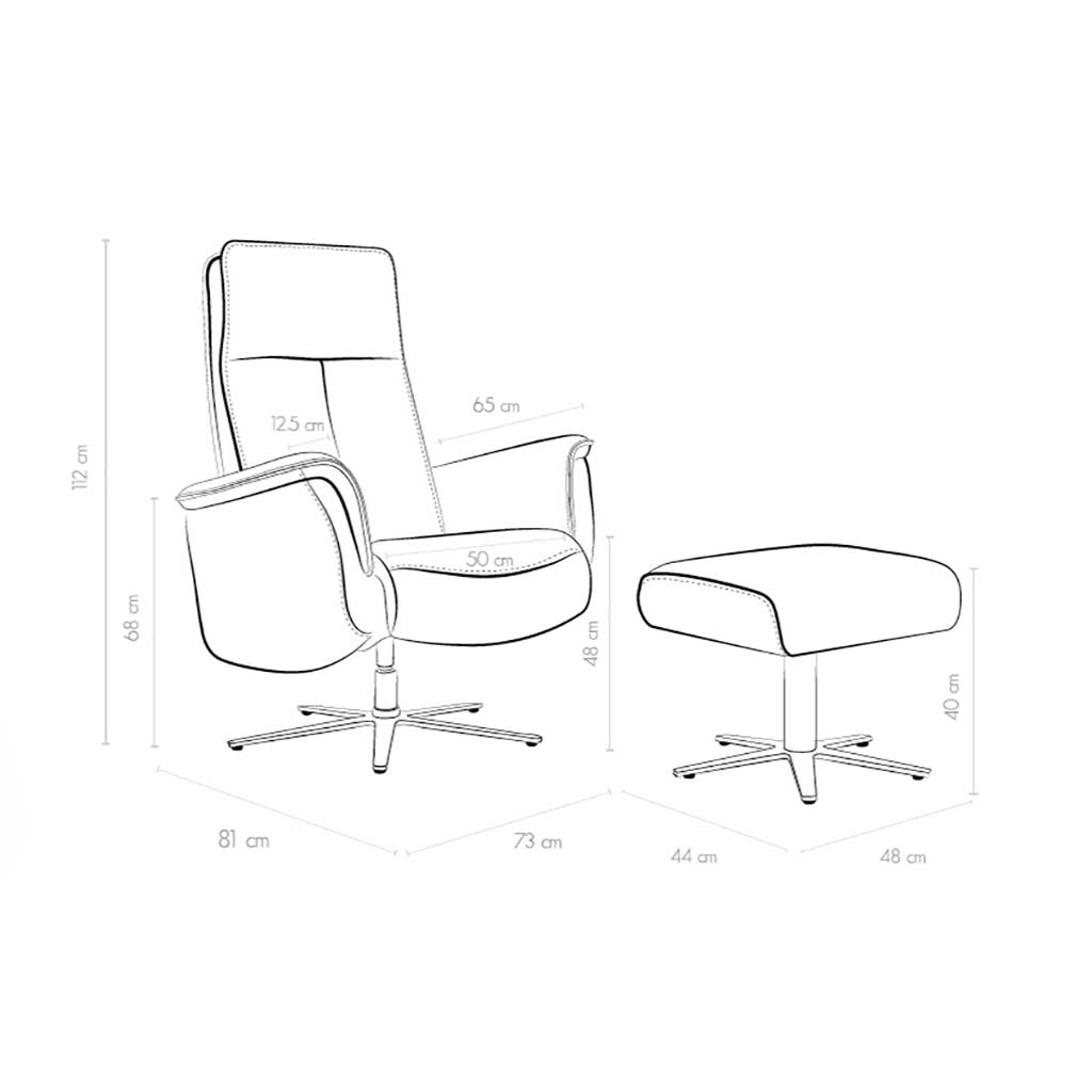 Luciano - Draaifauteuil - Reno 12 (incl. voetenbank) - Afbeelding 8