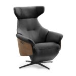 Mona – Relaxzetel 2-motorig – Leder B900 zwart (incl batterij)