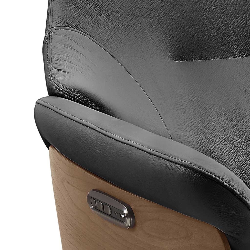 Mona – Relaxzetel 2-motorig – Leder B900 zwart (incl batterij) - Afbeelding 6