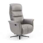 Saturn – Relaxzetel 3-motorig – Leder B967 Ash (incl batterij)