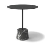 Marmo – Bijzettafel metaal – Zwart marmer / Zwart – 44