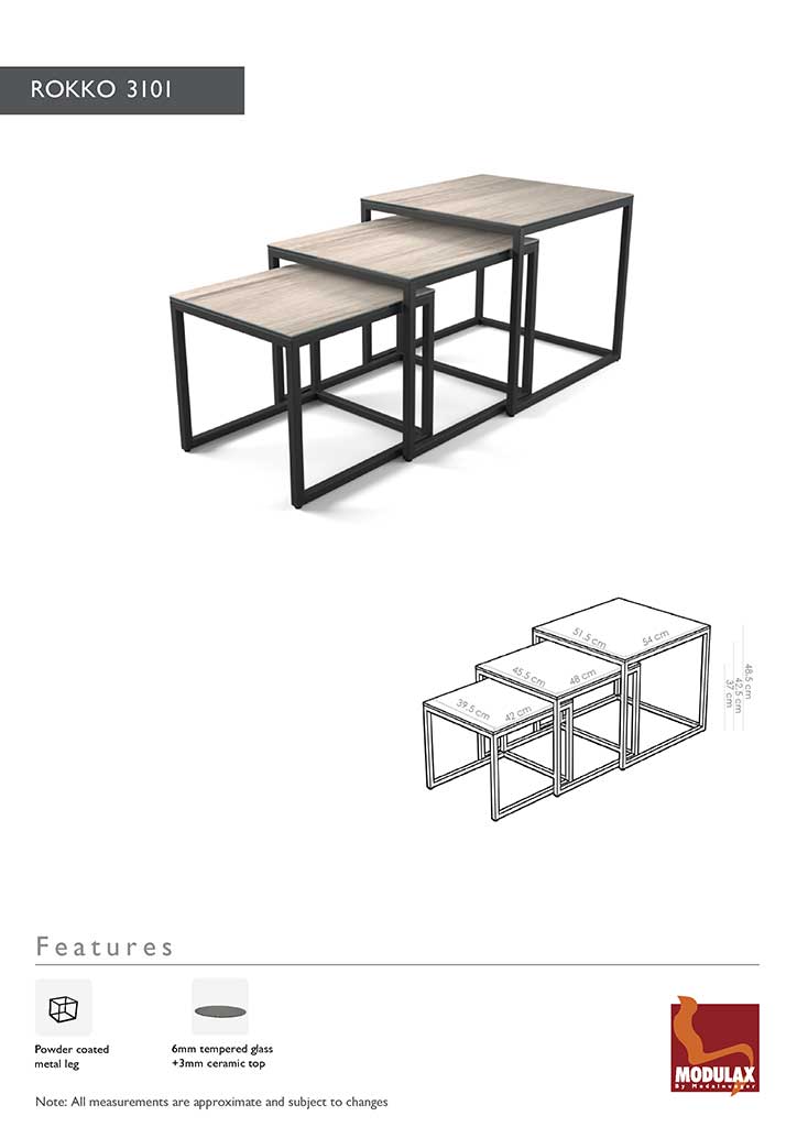 Rokko – Salontafel keramisch – Zwart / White MXC205 - Afbeelding 6