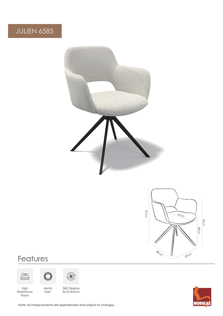 Julien – Eetkamerstoel – Oasis 196 (zwart) - Afbeelding 9