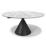 Cassan – Eetkamertafel keramisch – zwart / wit MXC121 – Ø 90