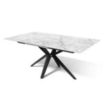 Haku – Eetkamertafel keramisch – zwart / wit MXC121 – 160 (man. verlengbaar)