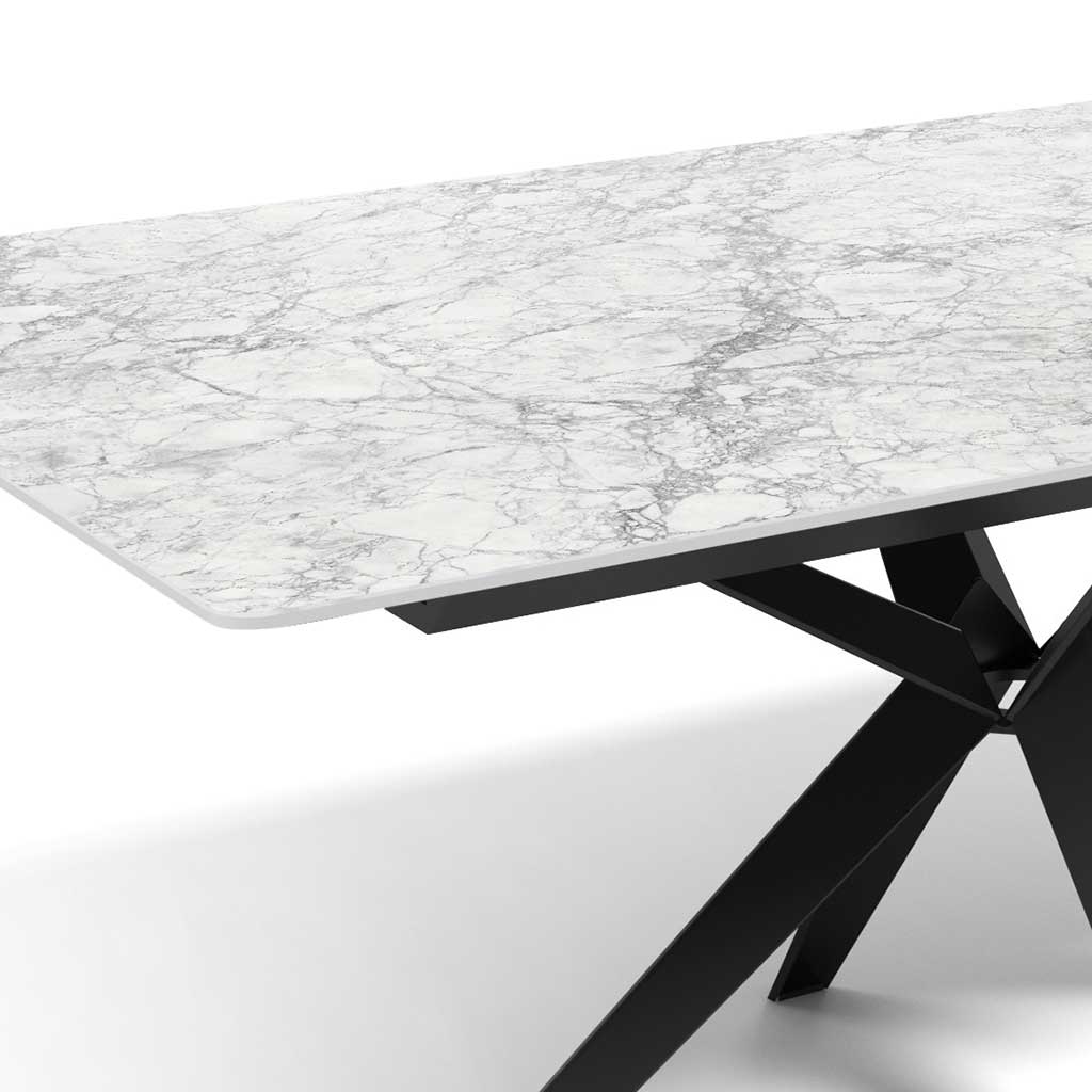 Haku – Eetkamertafel keramisch – zwart / wit MXC121 – 160 (man. verlengbaar) - Afbeelding 3
