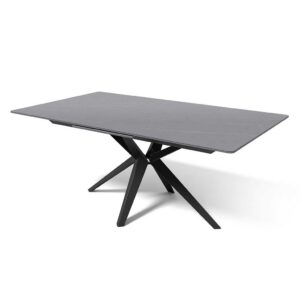Haku – Eetkamertafel keramisch – zwart / grijs MXC122 – 180 (elek. verlengbaar, incl. batterij)