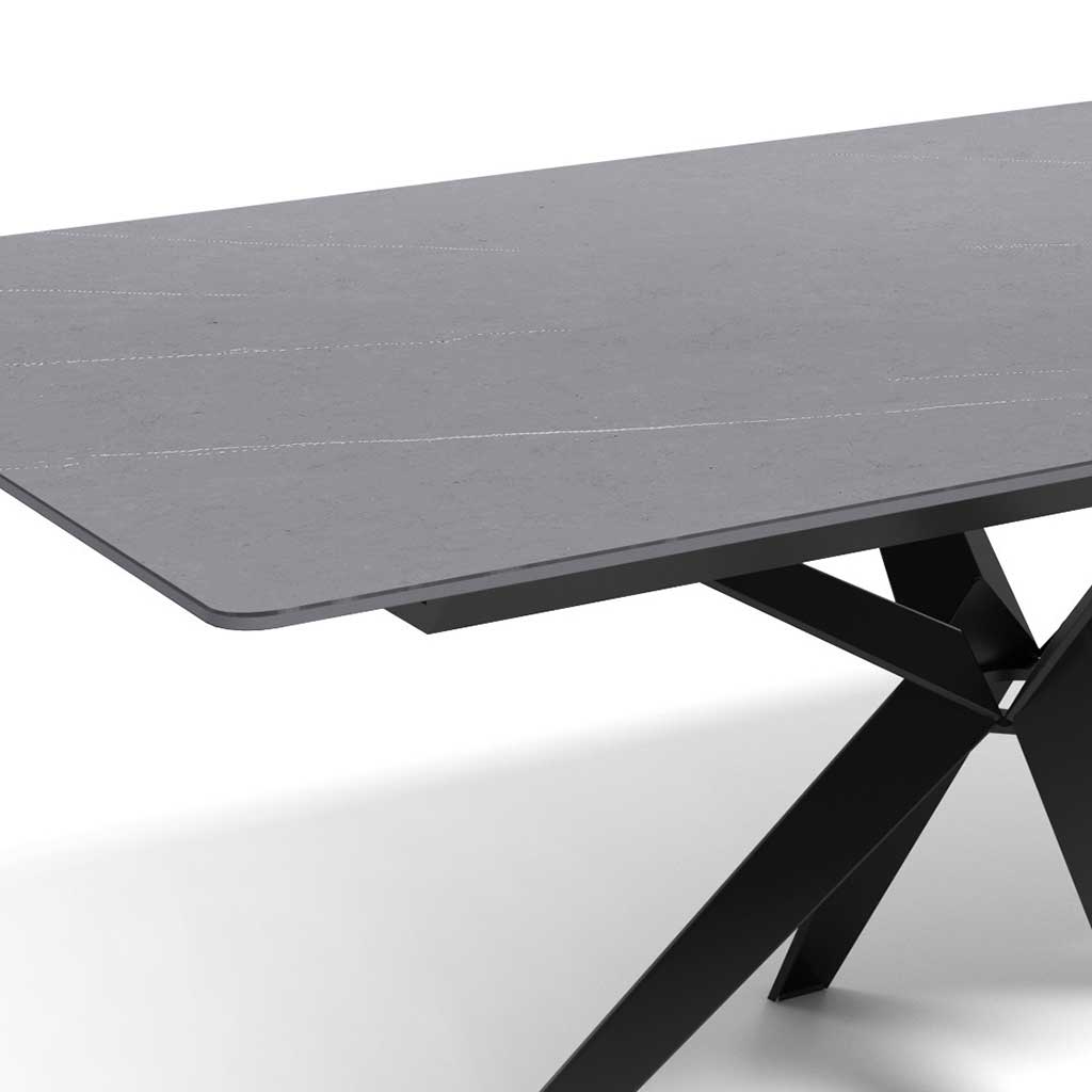 Haku – Eetkamertafel keramisch – zwart / grijs MXC122 – 180 (elek. verlengbaar, incl. batterij) - Afbeelding 3