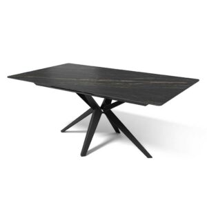 Haku – Eetkamertafel keramisch – zwart / Matt Black MXC402 – 160 (man. verlengbaar)