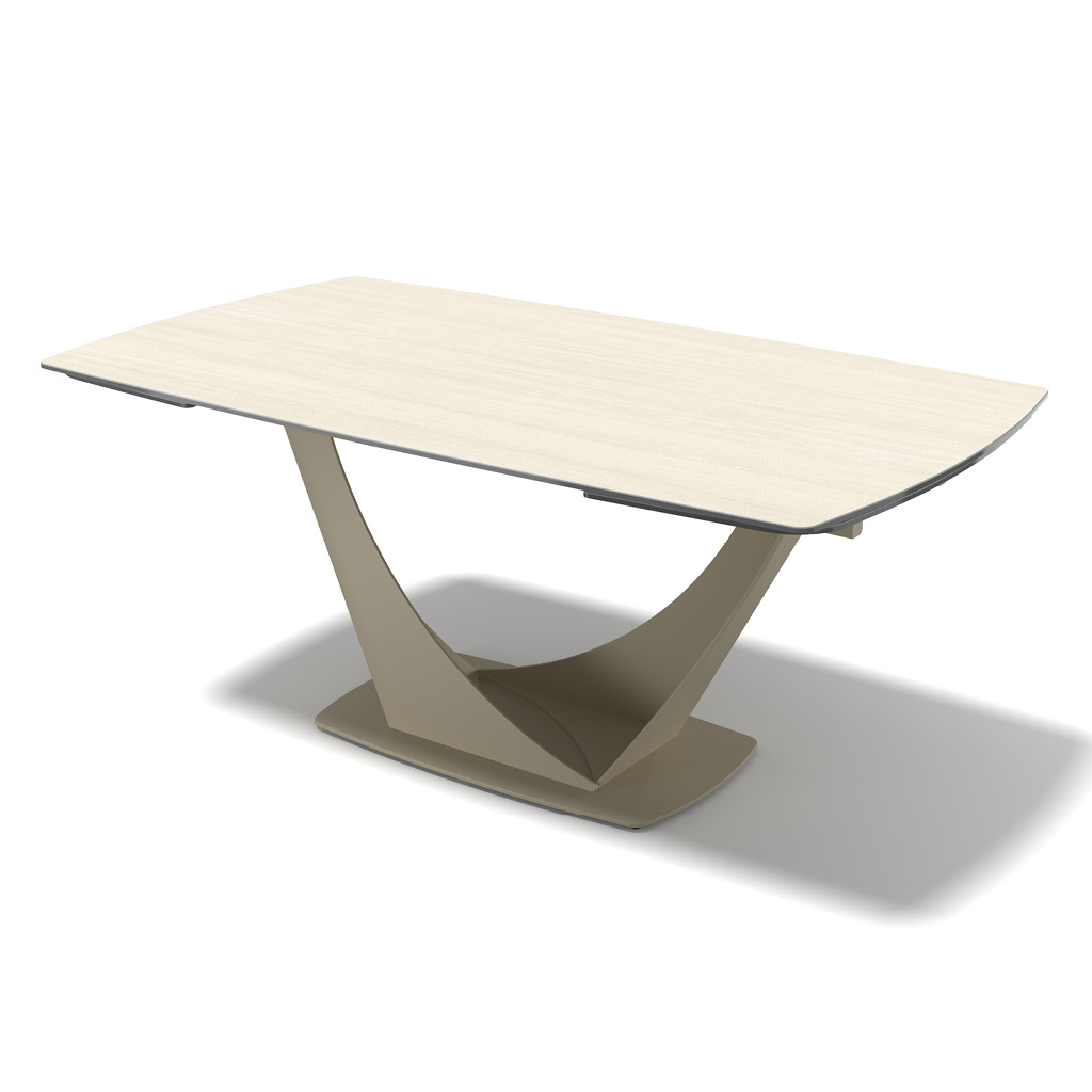 Naru – Eetkamertafel keramisch – Champagne / Travertin look MXC131 – 180 (man. verlengbaar) - Afbeelding 3