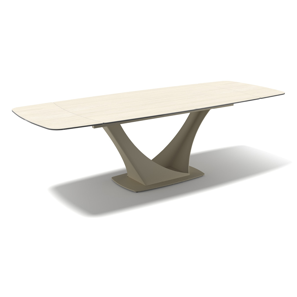 Naru – Eetkamertafel keramisch – Champagne / Travertin look MXC131 – 180 (man. verlengbaar) - Afbeelding 4