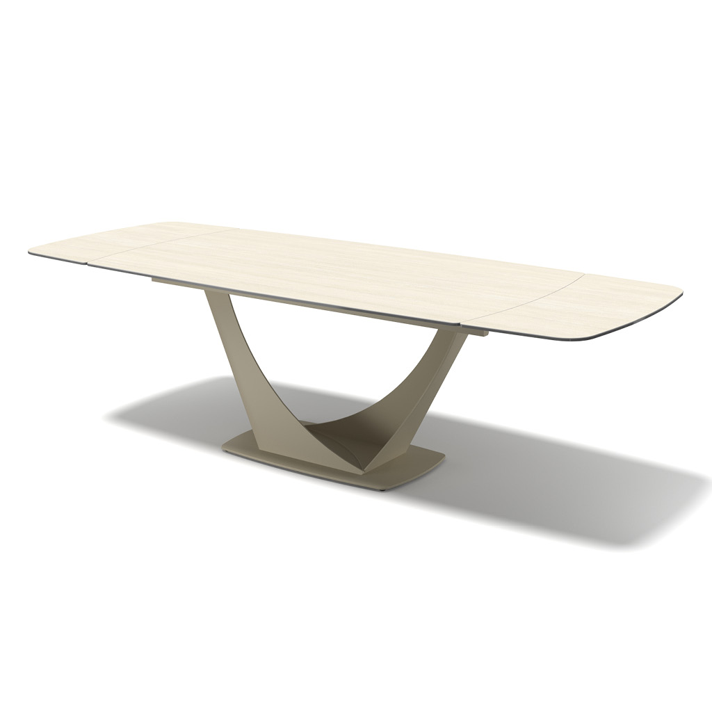 Naru – Eetkamertafel keramisch – Champagne / Travertin look MXC131 – 180 (man. verlengbaar) - Afbeelding 6