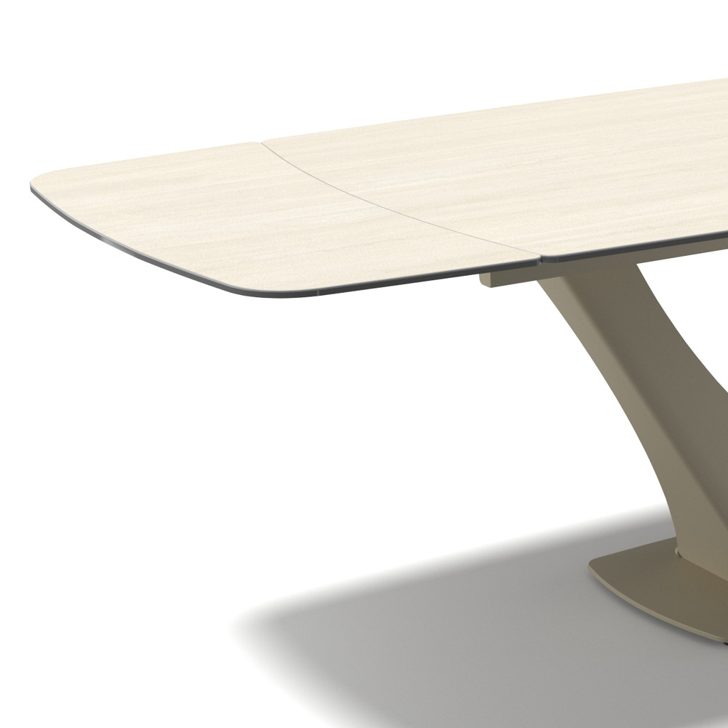 Naru – Eetkamertafel keramisch – Champagne / Travertin look MXC131 – 180 (man. verlengbaar) - Afbeelding 7