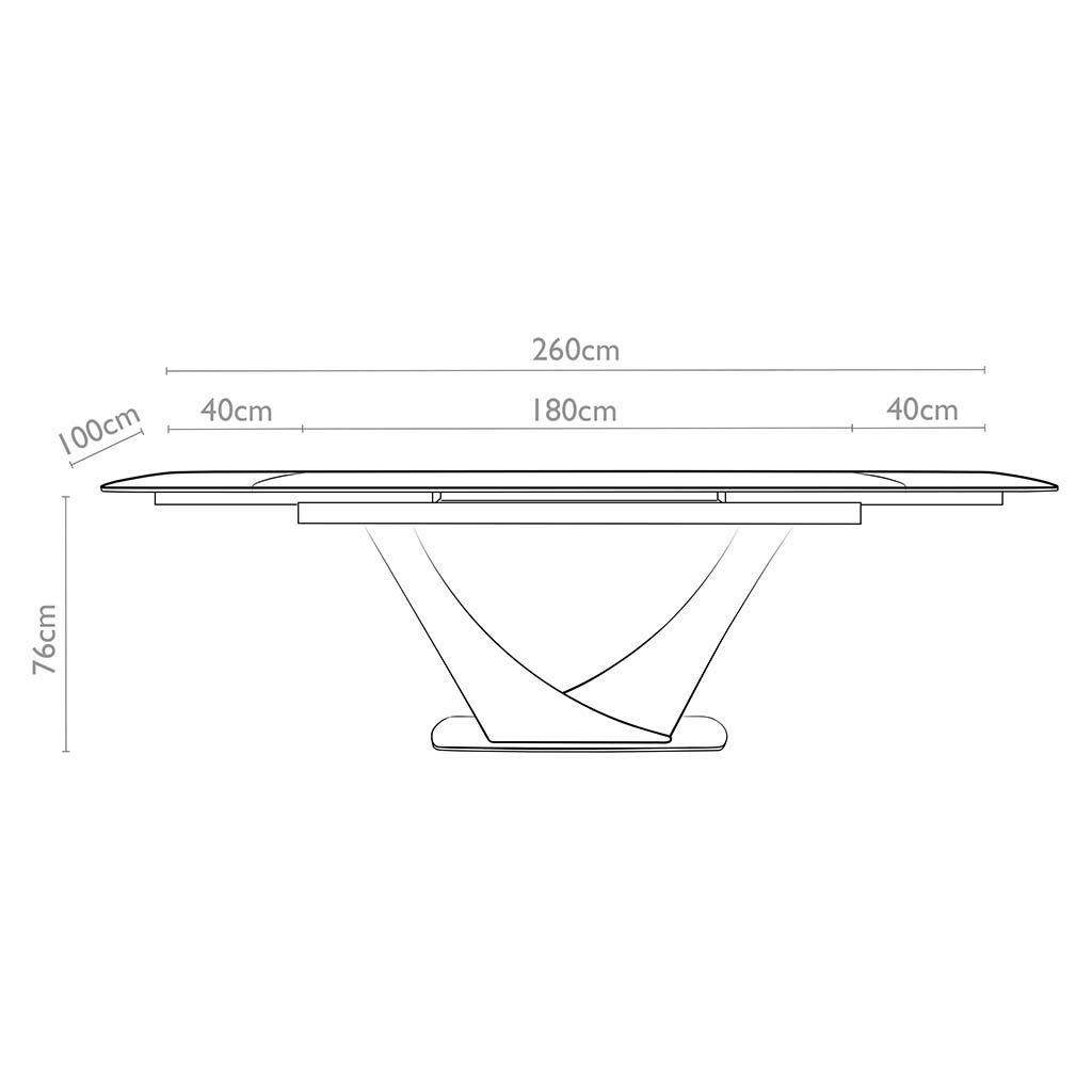 Naru – Eetkamertafel keramisch – Champagne / Travertin look MXC131 – 180 (man. verlengbaar) - Afbeelding 11
