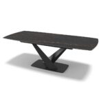 Triumph – Eetkamertafel keramisch – zwart / Matt Black MXC402 – 180 (elek. verlengbaar, incl. batterij)