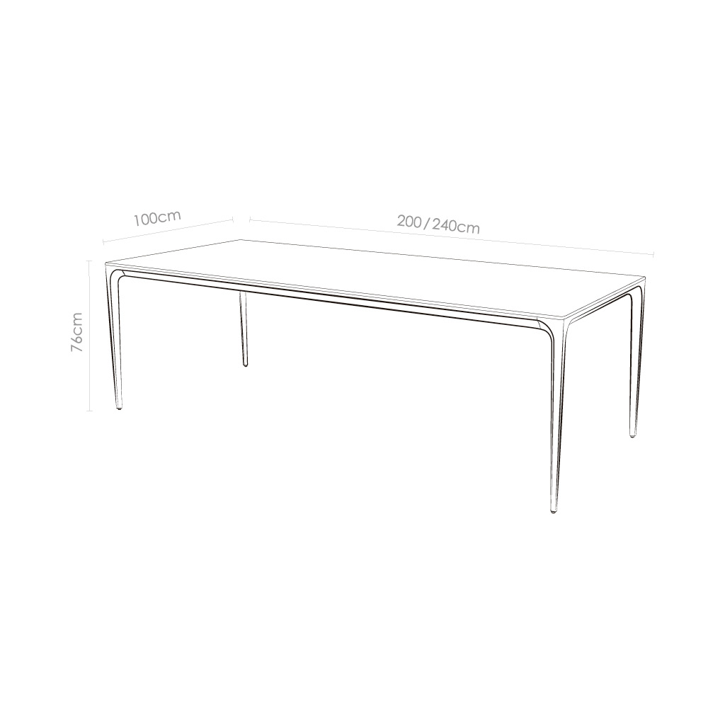 FRAME DINING TABLE YARI ATF 7222-DTF200-CHAMPAGNE FRAME - Afbeelding 10