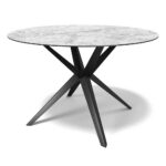 Zao – Eetkamertafel keramisch – zwart / wit MXC121 – Ø 120