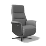 Atlas "Medium" - Relaxzetel 3-motorig - Leder B945 Antraciet + Black (incl batterij)