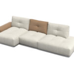 Magic – Zetelcombinatie met longchair (links) – Leder B401 + Oasis 01