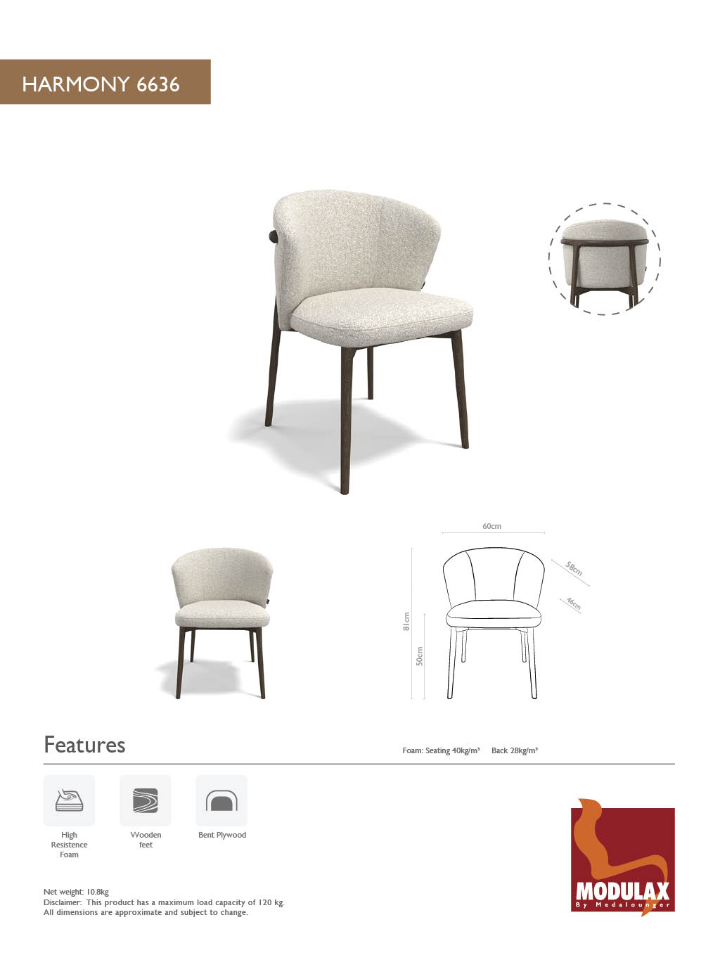 Harmony – Eetkamerstoel – Oasis 01 (Donker hout) - Afbeelding 9