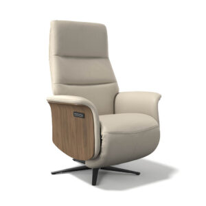 Atlas “Large” – Relaxzetel 3-motorig – Leder B971 + Walnoot + Black (incl batterij)