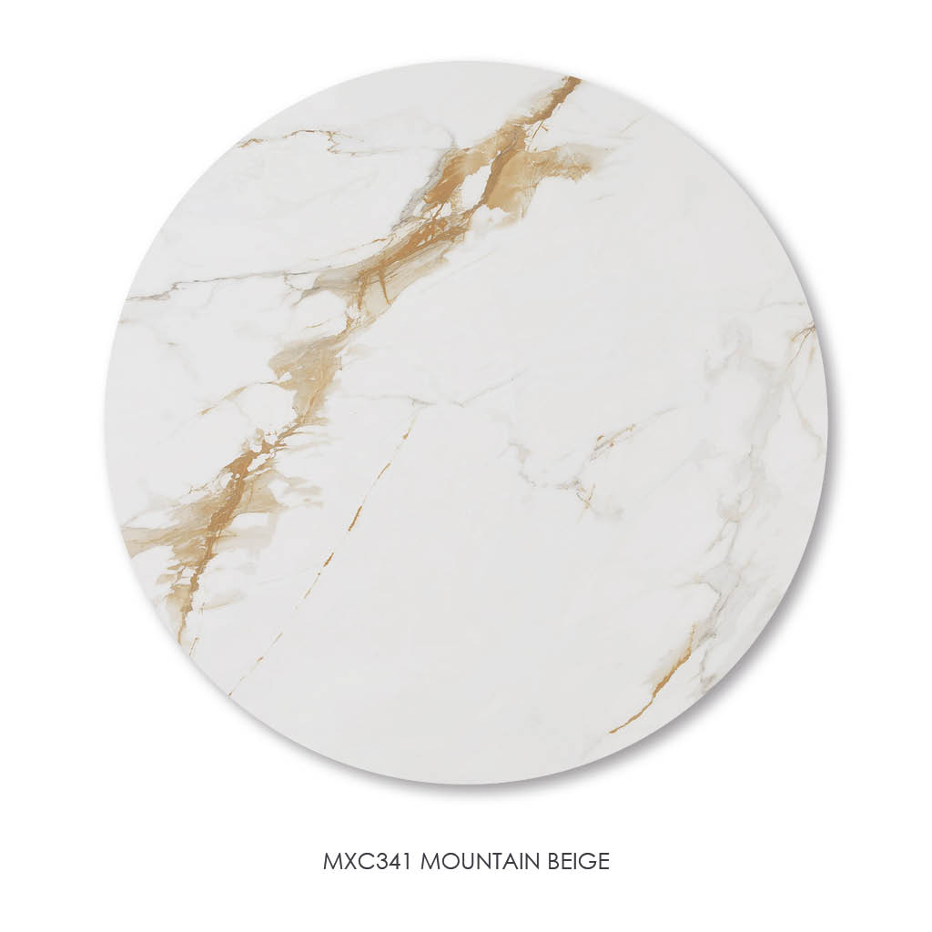 Tirana – Eetkamertafel keramisch – champagne / Mountain Beige MXC341 – Ø 145 - Afbeelding 4