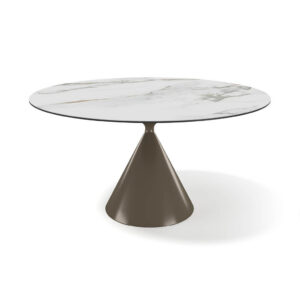 Tirana – Eetkamertafel keramisch – espresso / Mountain Beige MXC341 – Ø 145