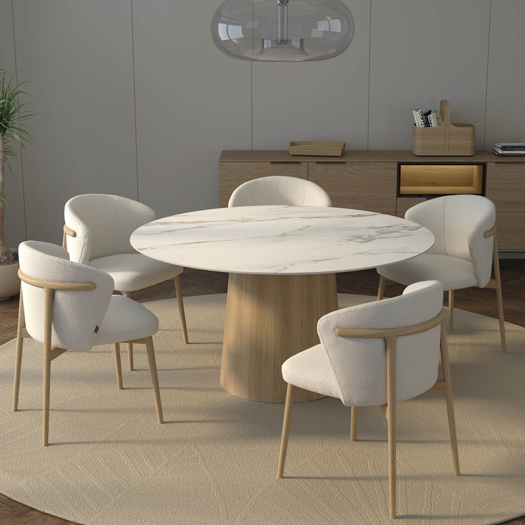 Tom – Eetkamertafel keramisch – natural / Mountain Beige MXC341 – Ø 145 - Afbeelding 7
