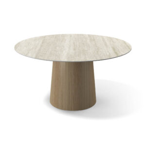Tom – Eetkamertafel keramisch – natural / Travertin MXC345 – Ø 145