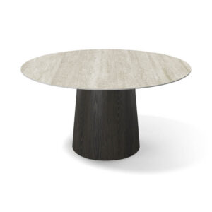 Tom – Eetkamertafel keramisch – tobacco / Travertin MXC345 – Ø 145