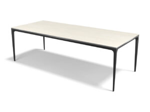 Yari – Eetkamertafel keramisch – zwart / Travertin look MXC131 – 240