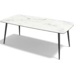 Classic – Eetkamertafel keramisch – Black / Carrara look MXC342 – 200