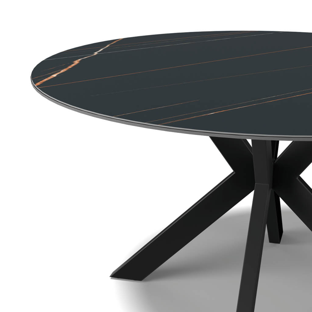 Spider Rond – Eetkamertafel keramisch – Black / Nero Artistique MXC344 – 135 - Afbeelding 3