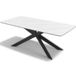 Spider – Eetkamertafel keramisch – Black / Carrara look MXC342 – 200