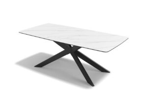 Spider – Eetkamertafel keramisch – Black / Carrara look MXC342 – 200